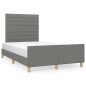 vidaXL Estructura de cama con cabecero de tela gris oscuro 120x200 cm vidaXL Estructura de cama con cabecero de tela gris oscuro 120x200 cm