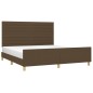 vidaXL Estructura de cama con cabecero de tela marrón 160x200 cm vidaXL Estructura de cama con cabecero de tela marrón 160x200 cm