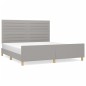 vidaXL Estructura de cama con cabecero gris claro tela 180x200 cm vidaXL Estructura de cama con cabecero gris claro tela 180x200 cm