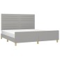 vidaXL Estructura de cama con cabecero gris claro tela 180x200 cm vidaXL Estructura de cama con cabecero gris claro tela 180x200 cm