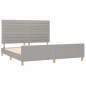 vidaXL Estructura de cama con cabecero gris claro tela 180x200 cm vidaXL Estructura de cama con cabecero gris claro tela 180x200 cm