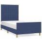 vidaXL Estructura de cama con cabecero de tela azul 80x200 cm vidaXL Estructura de cama con cabecero de tela azul 80x200 cm