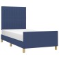 vidaXL Estructura de cama con cabecero de tela azul 80x200 cm vidaXL Estructura de cama con cabecero de tela azul 80x200 cm