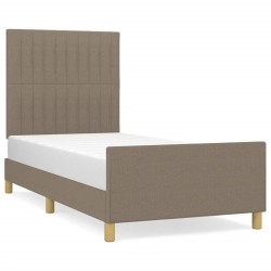 vidaXL Estructura de cama con cabecero de tela gris taupe 80x200 cm