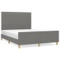 vidaXL Estructura de cama con cabecero de tela gris oscuro 140x190 cm vidaXL Estructura de cama con cabecero de tela gris oscuro 140x190 cm