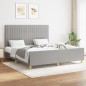 vidaXL Estructura de cama con cabecero tela gris claro 160x200 cm