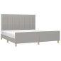 vidaXL Estructura de cama con cabecero tela gris claro 160x200 cm