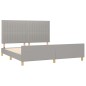 vidaXL Estructura de cama con cabecero tela gris claro 160x200 cm