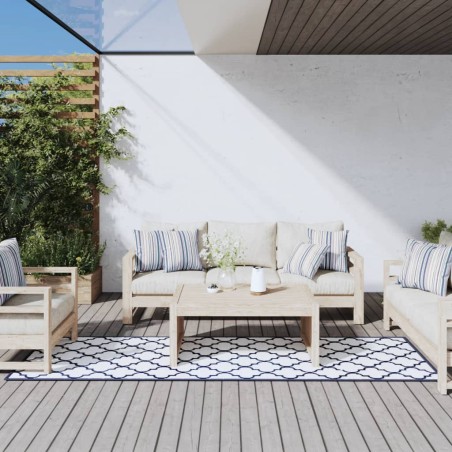 vidaXL Alfombra de exterior gris y blanca 80x250 cm