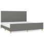 vidaXL Estructura de cama con cabecero tela gris oscuro 200x200 cm vidaXL Estructura de cama con cabecero tela gris oscuro 200x200 cm