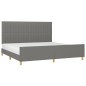 vidaXL Estructura de cama con cabecero tela gris oscuro 200x200 cm vidaXL Estructura de cama con cabecero tela gris oscuro 200x200 cm