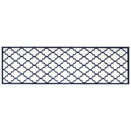 vidaXL Alfombra de exterior gris y blanca 80x250 cm