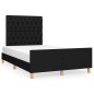 vidaXL Estructura de cama con cabecero de tela negro 120x200 cm