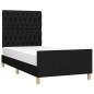 vidaXL Estructura de cama con cabecero de tela negro 100x200 cm vidaXL Estructura de cama con cabecero de tela negro 100x200 cm
