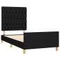 vidaXL Estructura de cama con cabecero de tela negro 100x200 cm vidaXL Estructura de cama con cabecero de tela negro 100x200 cm
