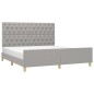 vidaXL Estructura de cama con cabecero tela gris claro 160x200 cm vidaXL Estructura de cama con cabecero tela gris claro 160x200 cm