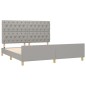 vidaXL Estructura de cama con cabecero tela gris claro 160x200 cm vidaXL Estructura de cama con cabecero tela gris claro 160x200 cm