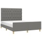 vidaXL Estructura de cama con cabecero de tela gris oscuro 140x200 cm