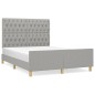vidaXL Estructura de cama con cabecero de tela gris claro 140x190 cm vidaXL Estructura de cama con cabecero de tela gris claro 140x190 cm