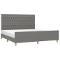 vidaXL Estructura de cama con cabecero tela gris oscuro 180x200 cm