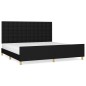 vidaXL Estructura de cama con cabecero de tela negro 200x200 cm vidaXL Estructura de cama con cabecero de tela negro 200x200 cm