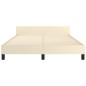 vidaXL Estructura de cama con cabecero cuero sintético crema 140x200cm vidaXL Estructura de cama con cabecero cuero sintético crema 140x200cm