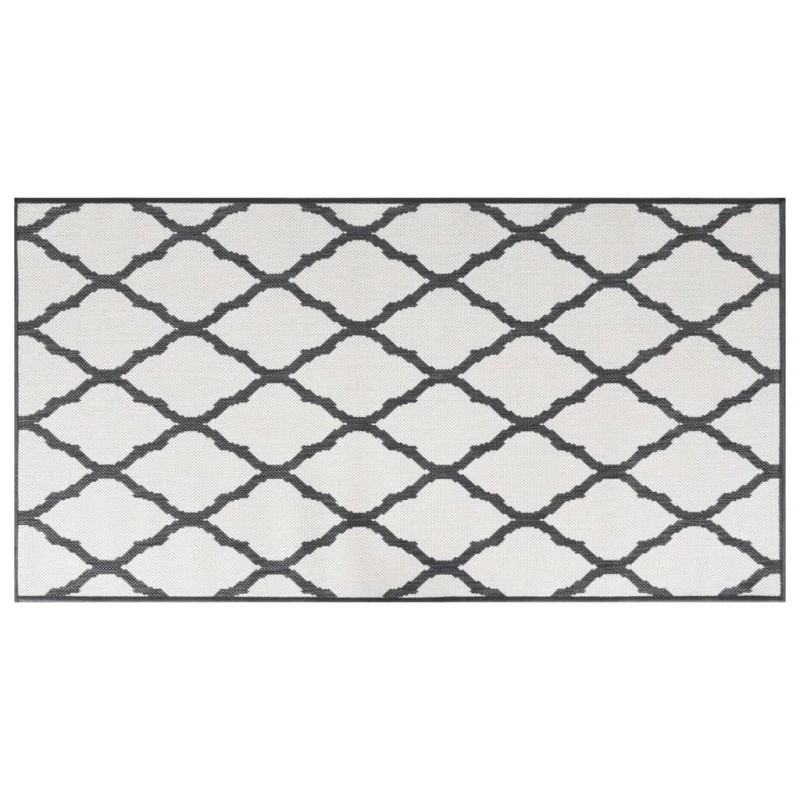 vidaXL Alfombra de exterior gris y blanca reversible 80x150 cm vidaXL Alfombra de exterior gris y blanca reversible 80x150 cm