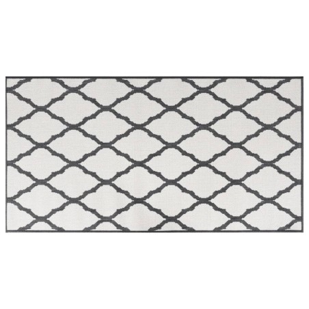 vidaXL Alfombra de exterior gris y blanca reversible 80x150 cm