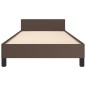 vidaXL Estructura de cama con cabecero cuero sintético marrón 90x190cm