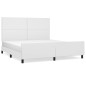 vidaXL Estructura de cama cabecero cuero sintético blanco 160x200 cm vidaXL Estructura de cama cabecero cuero sintético blanco 160x200 cm