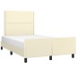vidaXL Estructura de cama con cabecero cuero sintético crema 120x200cm vidaXL Estructura de cama con cabecero cuero sintético crema 120x200cm