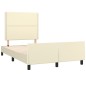 vidaXL Estructura de cama con cabecero cuero sintético crema 120x200cm vidaXL Estructura de cama con cabecero cuero sintético crema 120x200cm