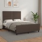 vidaXL Estructura de cama cabecero cuero sintético marrón 140x190 cm vidaXL Estructura de cama cabecero cuero sintético marrón 140x190 cm