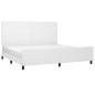 vidaXL Estructura de cama cabecero cuero sintético blanco 200x200 cm vidaXL Estructura de cama cabecero cuero sintético blanco 200x200 cm