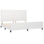 vidaXL Estructura de cama cabecero cuero sintético blanco 200x200 cm vidaXL Estructura de cama cabecero cuero sintético blanco 200x200 cm