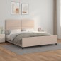 vidaXL Estructura de cama cabecero cuero sintético capuchino 160x200cm vidaXL Estructura de cama cabecero cuero sintético capuchino 160x200cm