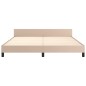 vidaXL Estructura de cama cabecero cuero sintético capuchino 160x200cm vidaXL Estructura de cama cabecero cuero sintético capuchino 160x200cm