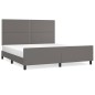 vidaXL Estructura de cama con cabecero cuero sintético gris 180x200cm