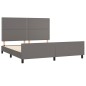 vidaXL Estructura de cama con cabecero cuero sintético gris 180x200cm
