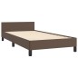 vidaXL Estructura de cama con cabecero cuero sintético marrón 90x200cm vidaXL Estructura de cama con cabecero cuero sintético marrón 90x200cm