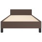 vidaXL Estructura de cama con cabecero cuero sintético marrón 90x200cm vidaXL Estructura de cama con cabecero cuero sintético marrón 90x200cm