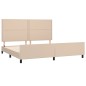 vidaXL Estructura de cama cabecero cuero sintético capuchino 200x200cm vidaXL Estructura de cama cabecero cuero sintético capuchino 200x200cm