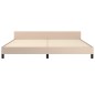 vidaXL Estructura de cama cabecero cuero sintético capuchino 200x200cm vidaXL Estructura de cama cabecero cuero sintético capuchino 200x200cm