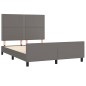 vidaXL Estructura de cama con cabecero cuero sintético gris 140x200cm vidaXL Estructura de cama con cabecero cuero sintético gris 140x200cm