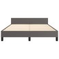 vidaXL Estructura de cama con cabecero cuero sintético gris 140x200cm vidaXL Estructura de cama con cabecero cuero sintético gris 140x200cm