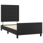 vidaXL Estructura de cama con cabecero cuero sintético negro 90x200 cm vidaXL Estructura de cama con cabecero cuero sintético negro 90x200 cm