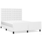 vidaXL Estructura de cama cabecero cuero sintético blanco 140x190 cm vidaXL Estructura de cama cabecero cuero sintético blanco 140x190 cm