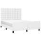 vidaXL Estructura de cama cabecero cuero sintético blanco 140x190 cm vidaXL Estructura de cama cabecero cuero sintético blanco 140x190 cm