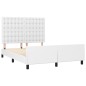 vidaXL Estructura de cama cabecero cuero sintético blanco 140x190 cm vidaXL Estructura de cama cabecero cuero sintético blanco 140x190 cm
