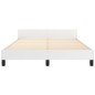 vidaXL Estructura de cama cabecero cuero sintético blanco 140x190 cm vidaXL Estructura de cama cabecero cuero sintético blanco 140x190 cm